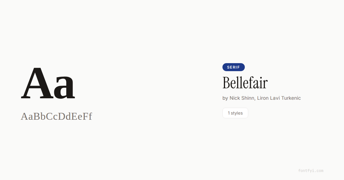 Bellefair Font — Free Download & Preview — FontFYI