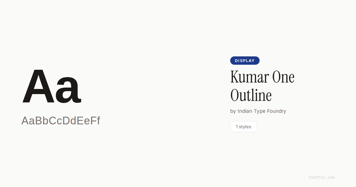 Kumar One Outline Font — Free Download & Preview — FontFYI