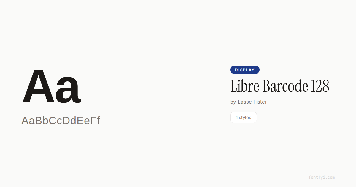 Libre Barcode 128 Font — Free Download & Preview — FontFYI