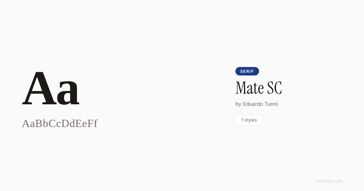 Mate SC Font — Free Download & Preview — FontFYI