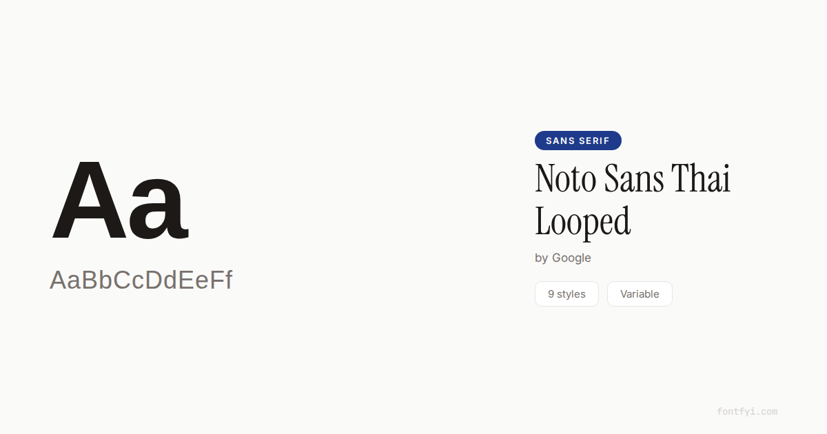 Noto Sans Thai Looped Font — Free Download & Preview — FontFYI