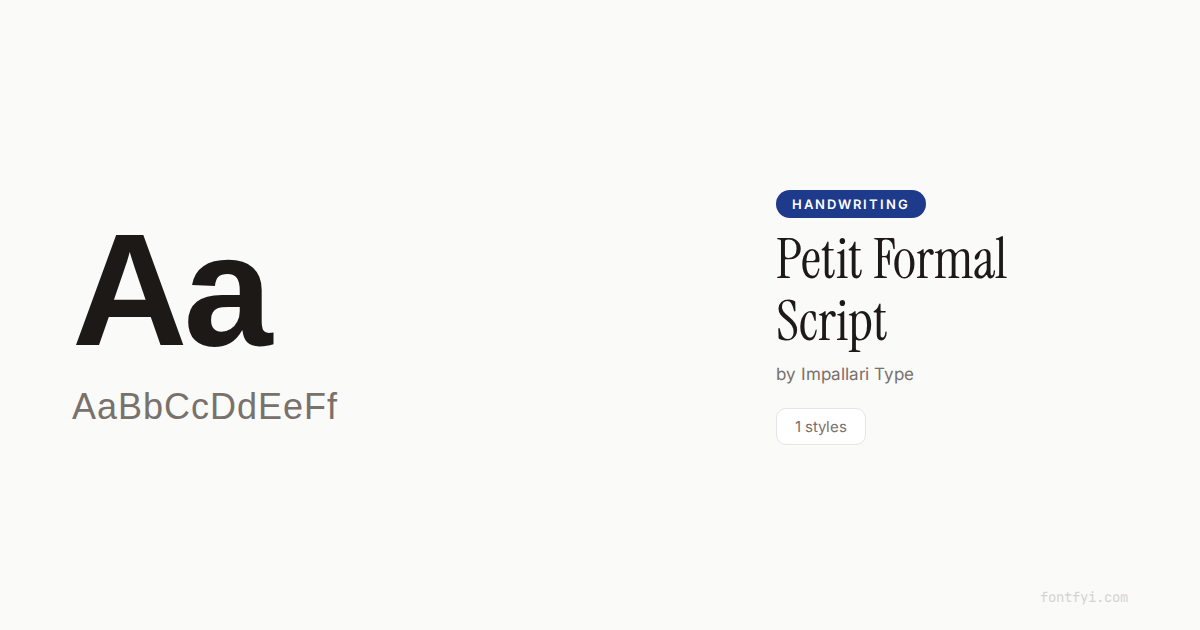 Petit Formal Script Font — Free Download & Preview — FontFYI
