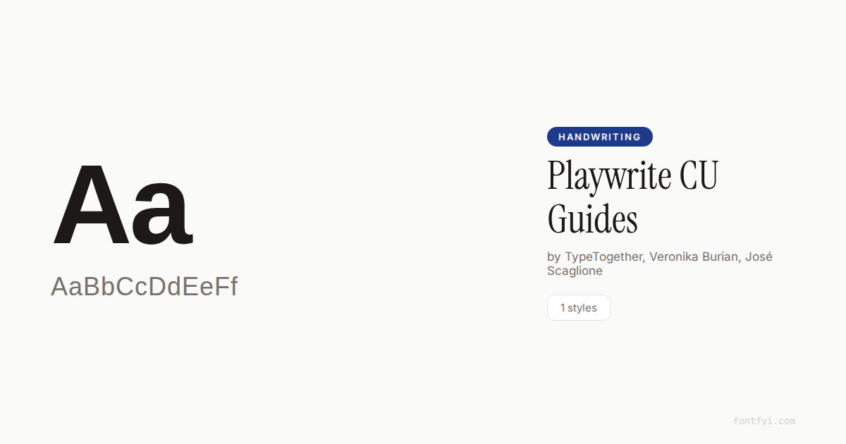 Playwrite CU Guides Font — Free Download & Preview — FontFYI